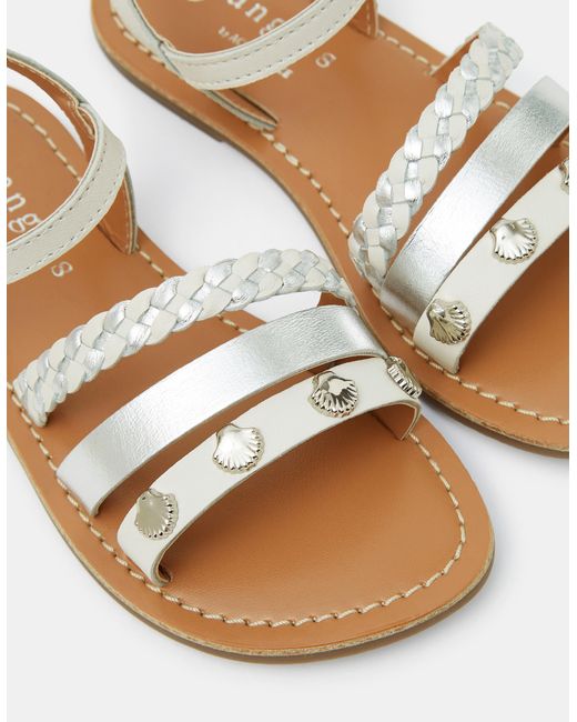 Accessorize White Shell Metallic Sandals