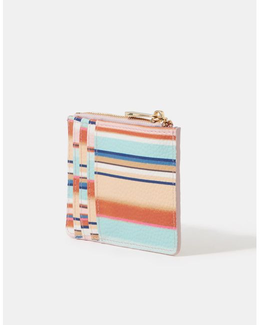 Accessorize White Stripe Card Holder