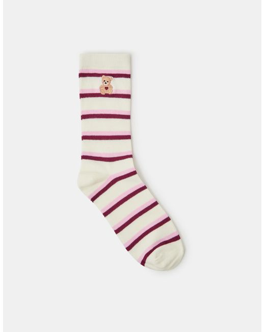 Accessorize Blue Teddy Stripe Socks