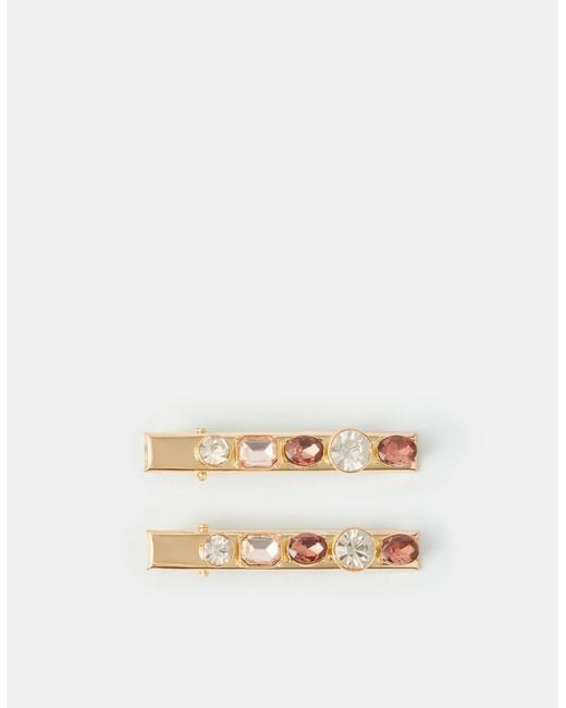 Accessorize Natural 2-Pack Gemstone Hair Clips