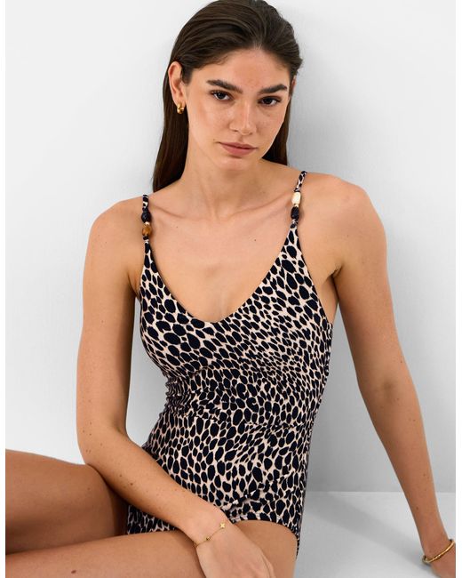Accessorize Black Leopard Print Swimsuit
