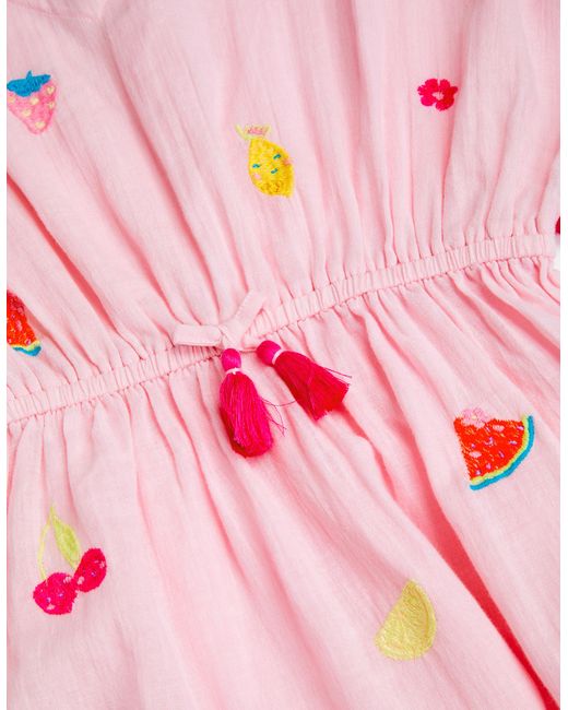 Accessorize Pink Fruit Embroidered Cotton Kaftan