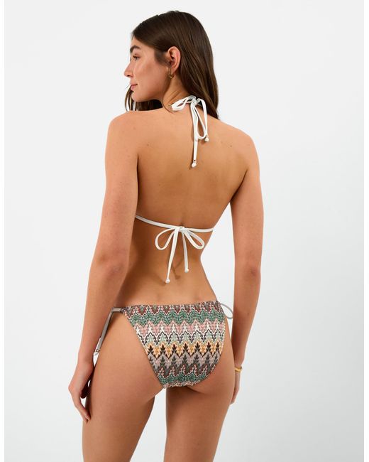 Accessorize Natural Crochet Triangle Bikini Top