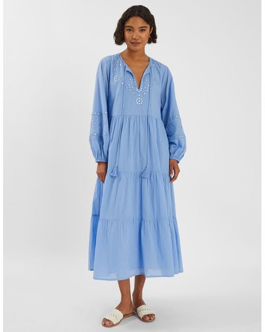 accessorize blue dress Kearny Ruffle Maxi Dress  Blue Floral Maxi