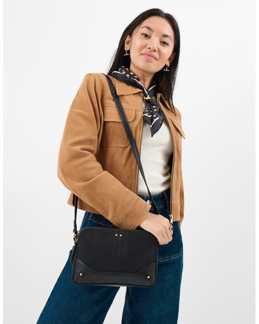 Accessorize Blue Classic Double Zip Crossbody Bag