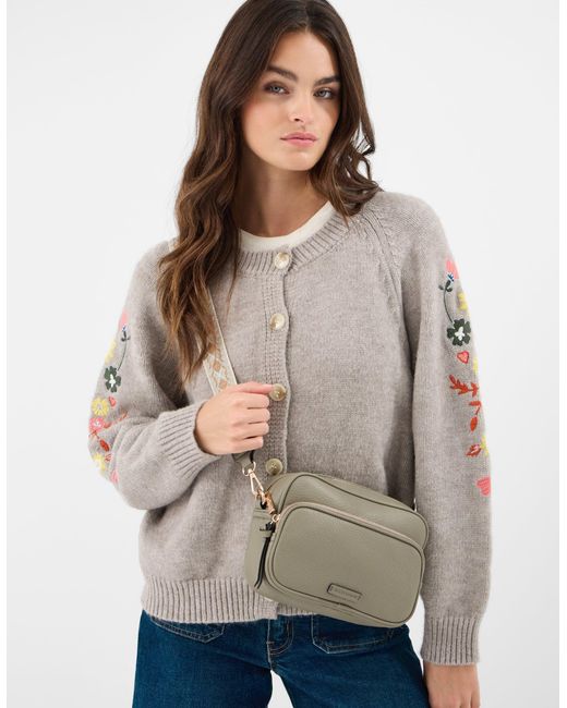 Accessorize Gray Dina Double Zip Crossbody Bag