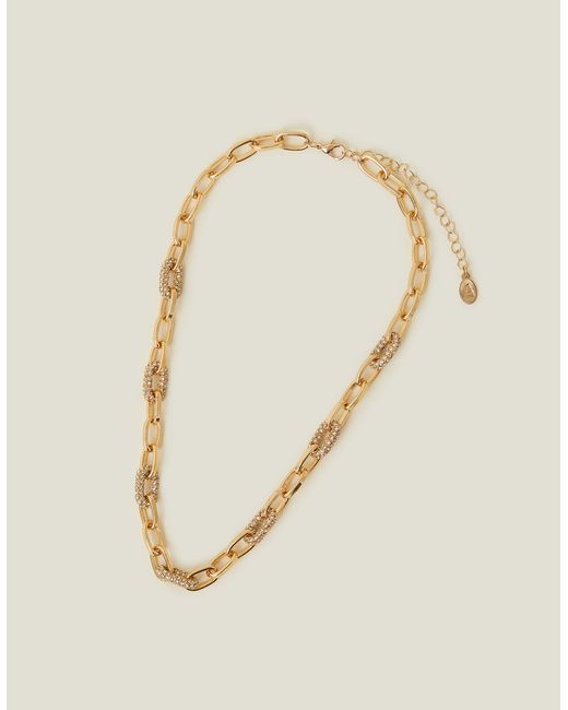 Accessorize Metallic Women's Gold Sparkle Links Chain Necklace