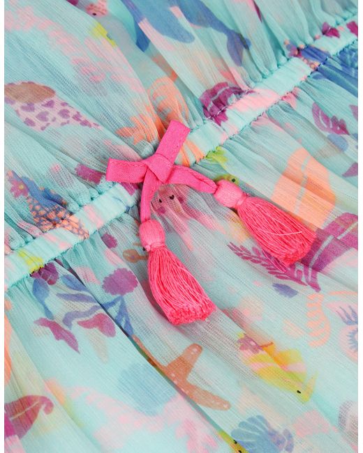 Accessorize Blue Sea Print Kaftan