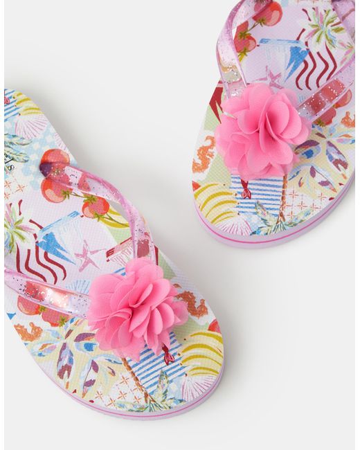 Accessorize Pink Corsage Flip Flops