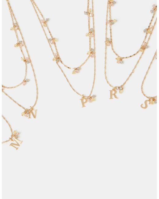 Accessorize White 2-Pack Initial Cluster Pendant Necklaces