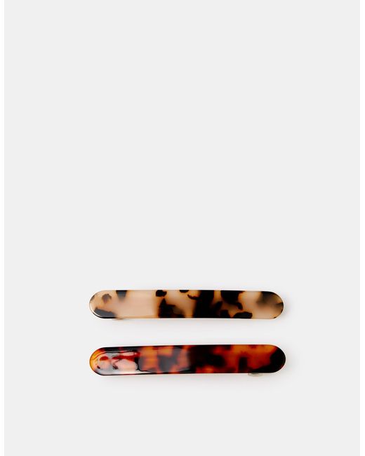 Accessorize White 2-Pack Tort Barrette Hair Clips