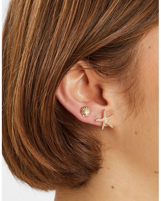 Accessorize Metallic 3-Pack Starfish Stud Earrings