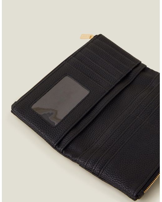 Accessorize Black Pu Push Lock Wallet