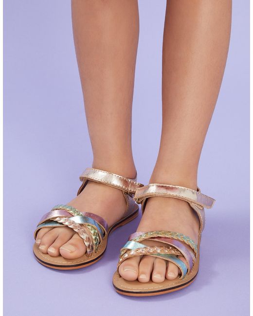 Accessorize Pink Strappy Leather Sandals
