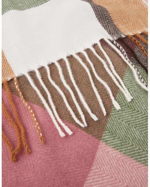Accessorize Pink Check Print Blanket Scarf