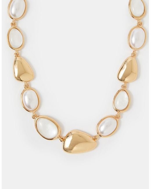 Accessorize Natural Pearl Stone Collar Necklace