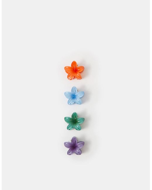 Accessorize White 4-Pack Mini Flower Claw Clips