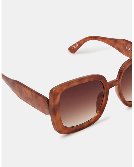 Accessorize Pink Retro Oversized Square Sunglasses