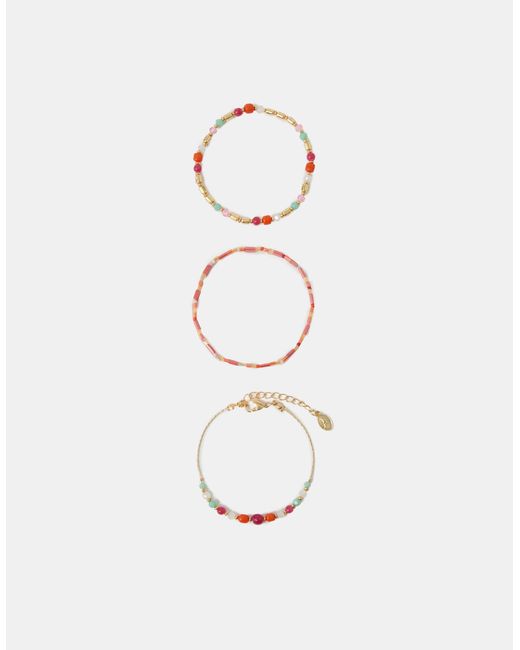 Accessorize White 3-Pack Beaded Bracelets
