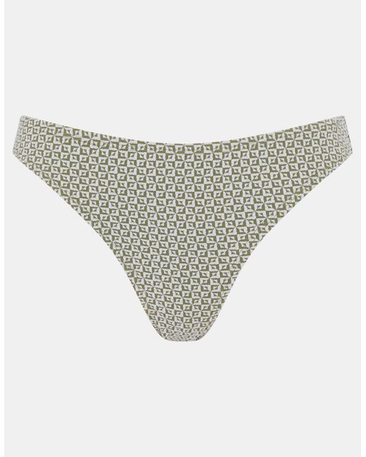 Accessorize Brown Geometric Textured Bikini Bottoms