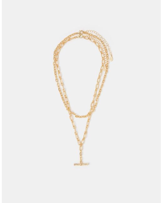 Accessorize White 2-Pack T-Bar Chain Necklaces
