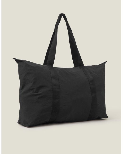 Accessorize Black Nylon Packable Travel Weekender Bag