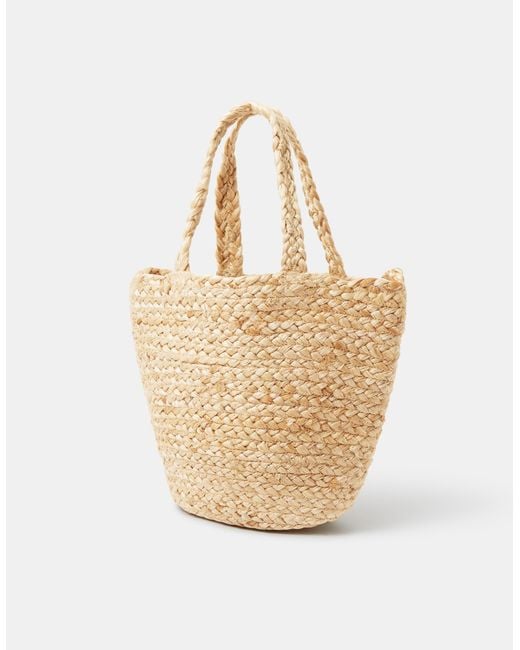 Accessorize Natural Starfish Embroidered Raffia Bag