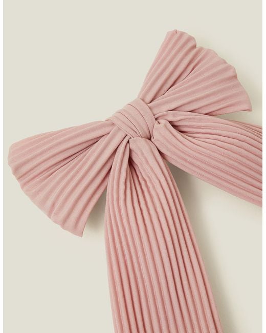 Accessorize Natural Pink Pleated Bow Hair Clip