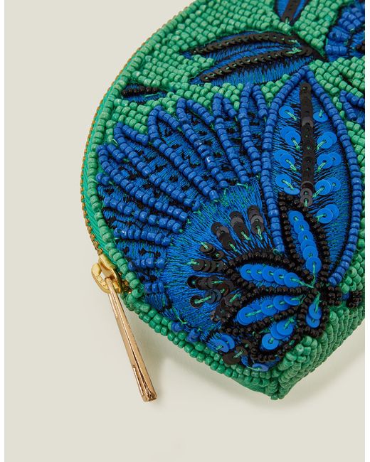 Accessorize Blue Hand-beaded Coin Purse