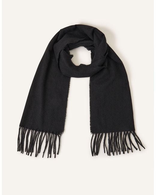Accessorize Green Plain Tassel Scarf