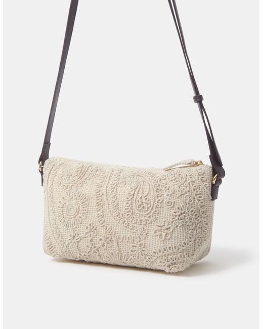 Accessorize Gray Crochet Crossbody Bag
