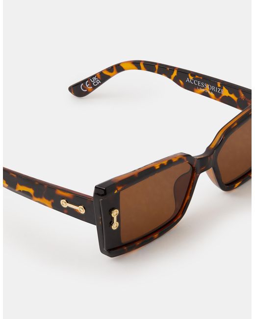 Accessorize White Tort Square Sunglasses