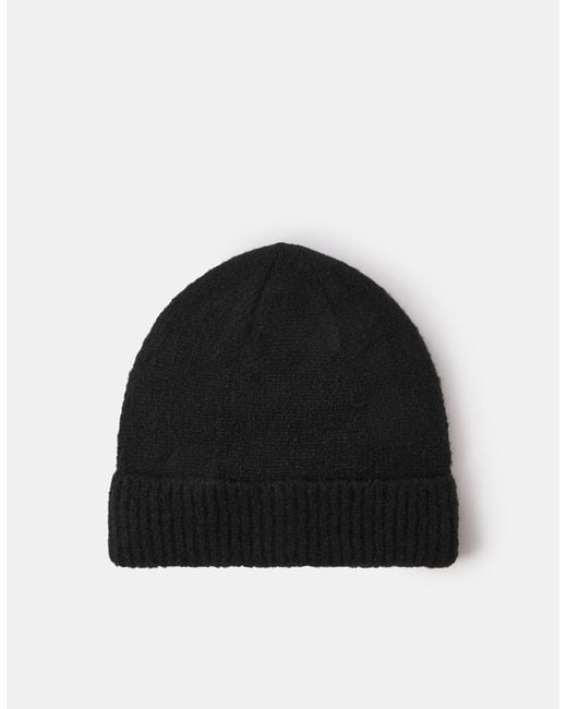 Accessorize Black Plain Beanie Hat