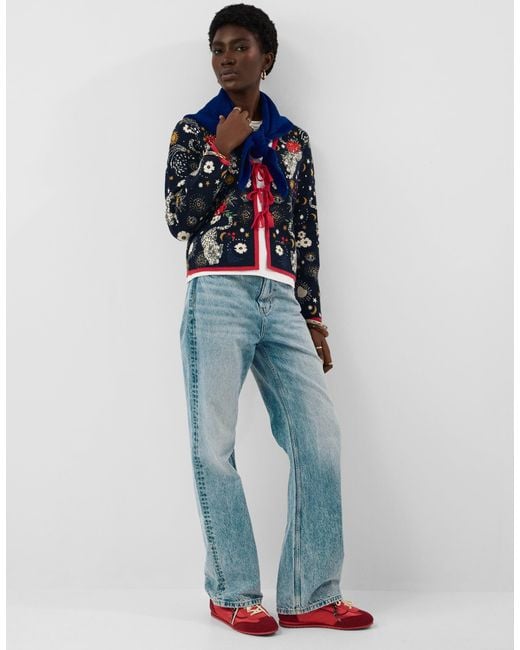 Accessorize Blue Celestial Tie Front Cardigan