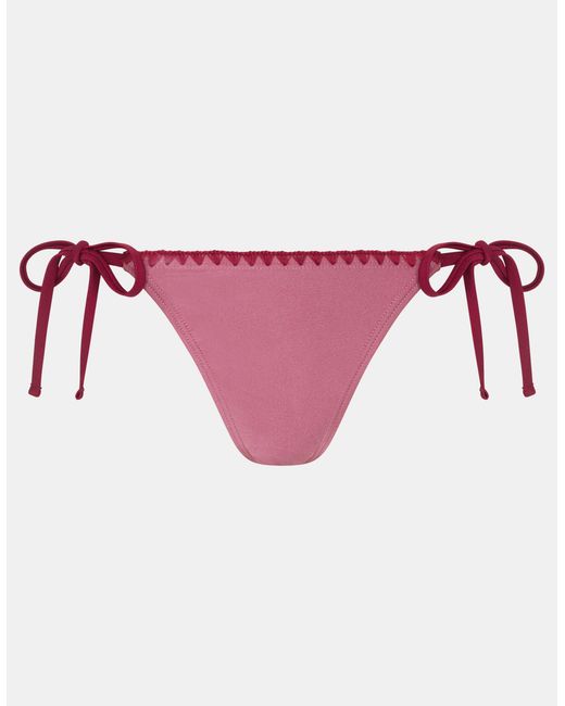 Accessorize Pink Whipstitch Tie Side Bikini Bottoms