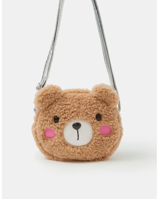 Accessorize White Fluffy Bear Crossbody Bag
