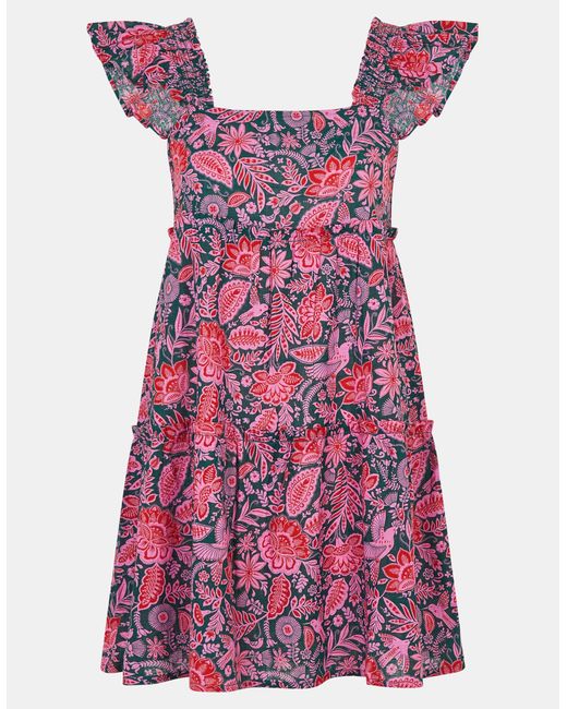 Accessorize Floral Frill Tiered Mini Dress