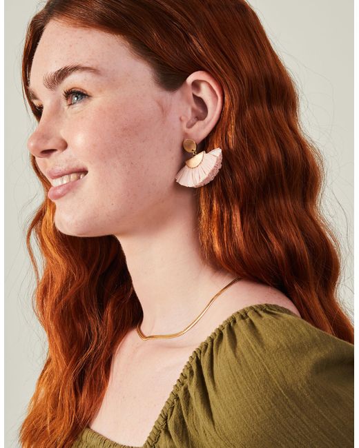 Accessorize Pink Women's Gold Fan Drop Earrings