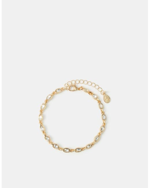 Accessorize White Oval Cut Tennis Bracelet
