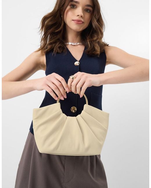 Accessorize Natural Ruched Ring Handheld Bag