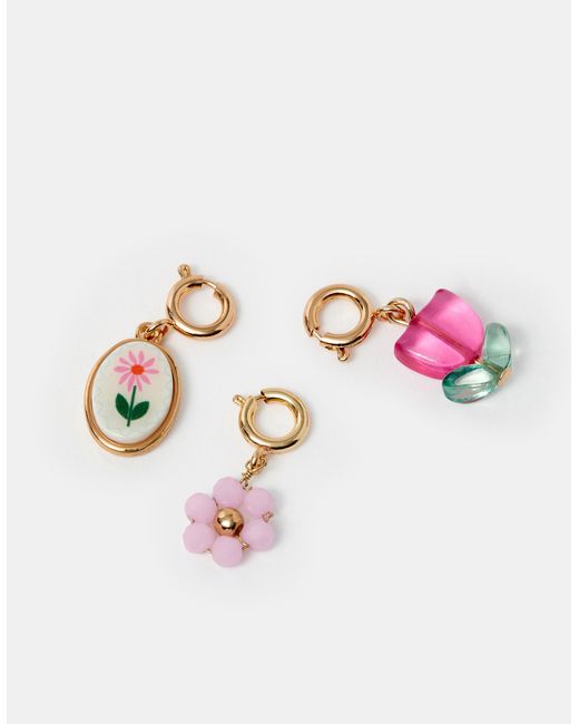 Accessorize Natural 3-Pack Flower Jewellery Charms