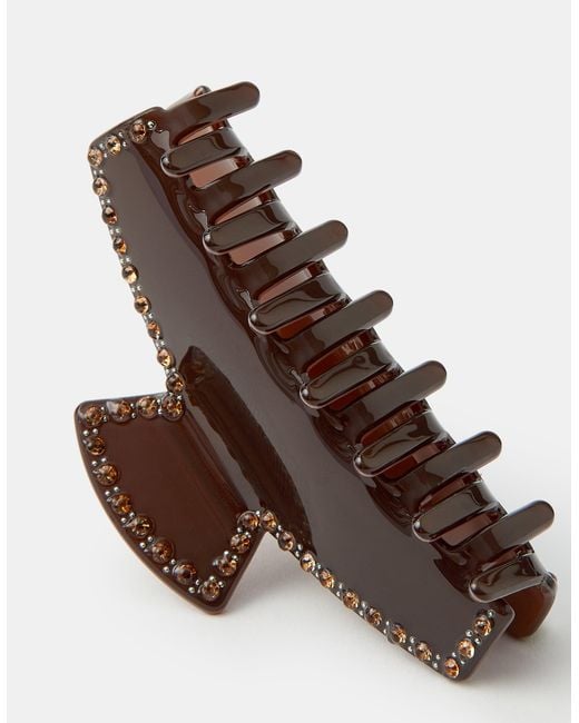 Accessorize Brown Diamanté Edge Claw Clip