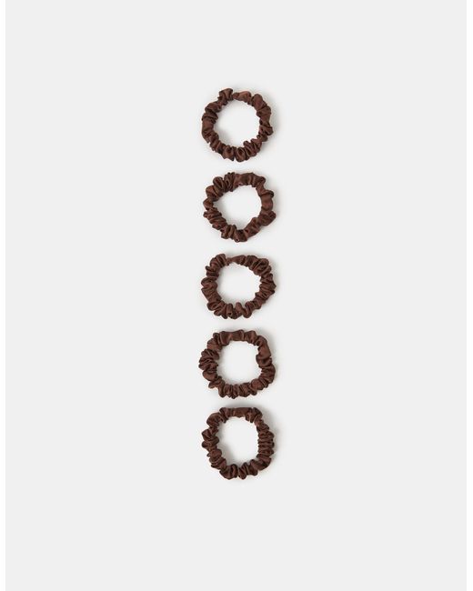 Accessorize White 5-Pack Skinny Satin Hair Scrunchies