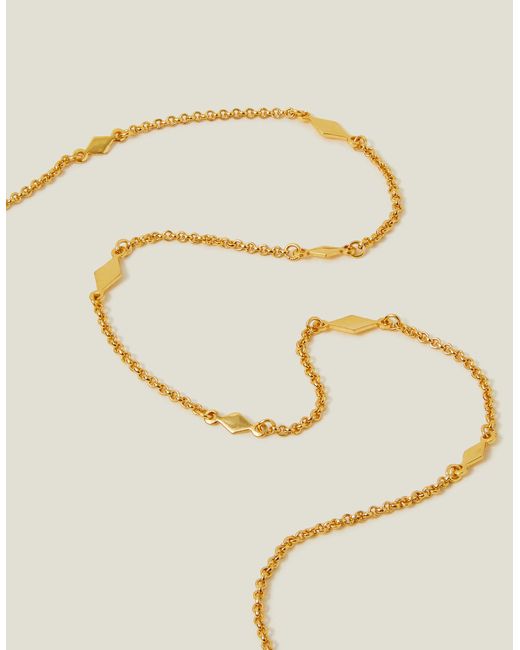 Accessorize Metallic Women's 14ct Gold-plated Diamond Shape Station Necklace