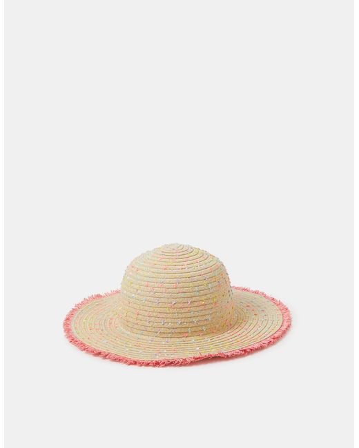 Accessorize Natural Speckled Floppy Straw Hat