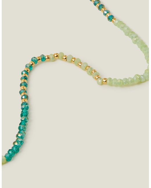 Accessorize Multicolor Green 14ct Gold-plated Beaded Collar Necklace