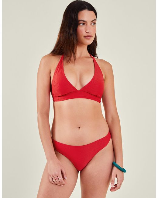 Accessorize Women's Textured Bikini Bottoms Red
