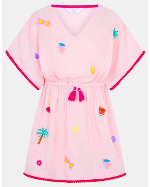 Accessorize Pink Fruit Embroidered Cotton Kaftan