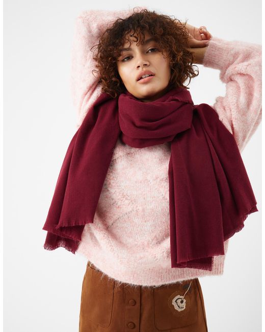Accessorize Red Super Soft Plain Blanket Scarf