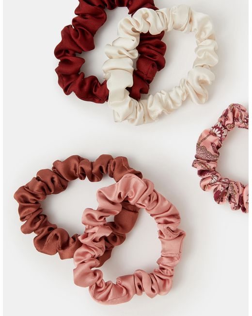 Accessorize White 5-Pack Skinny Satin Hair Scrunchies